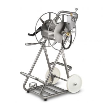 Mobiln� voz�k s dvojitou d�vkovac� jednotkou a bubnem na nav�jen� hadice